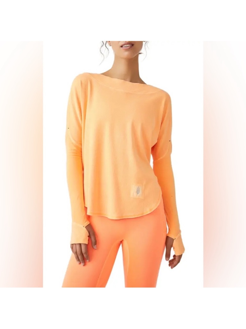 Free People Movement Simply Layer Open Back Top in Electric Orange Size S